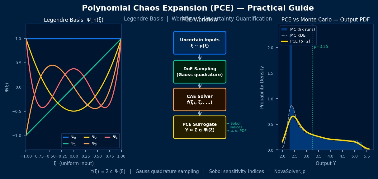 多项式混沌展开实践：收敛分析与蒙特卡洛比较