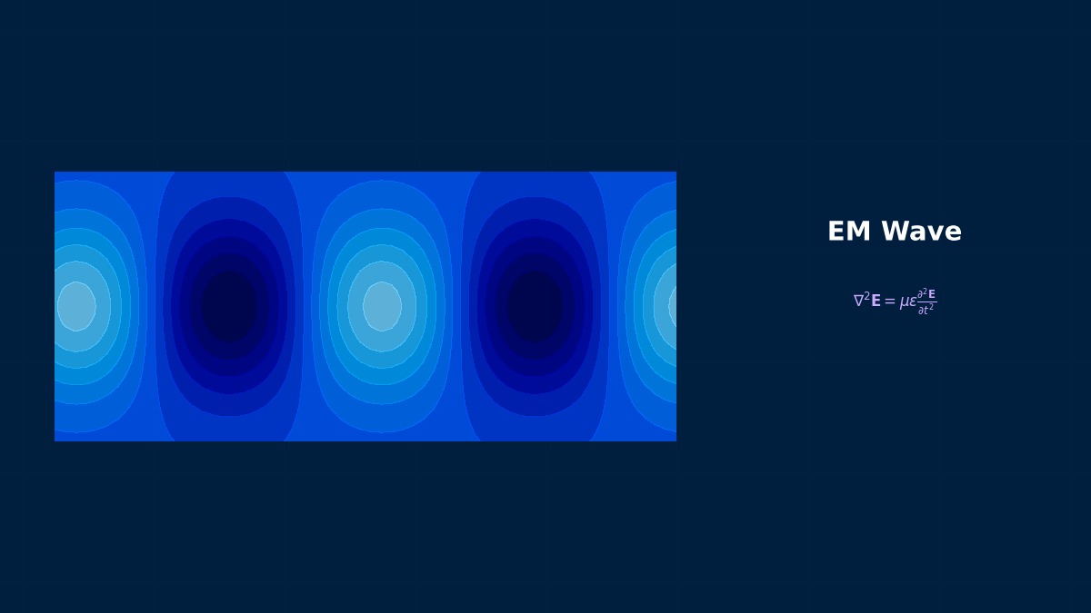 Electromagnetic field distribution inside a rectangular cavity resonator showing TE and TM mode patterns