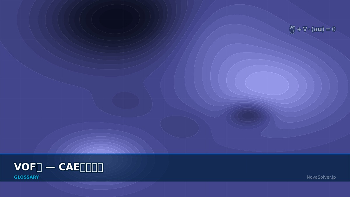 CAE visualization for vof method term - technical simulation diagram