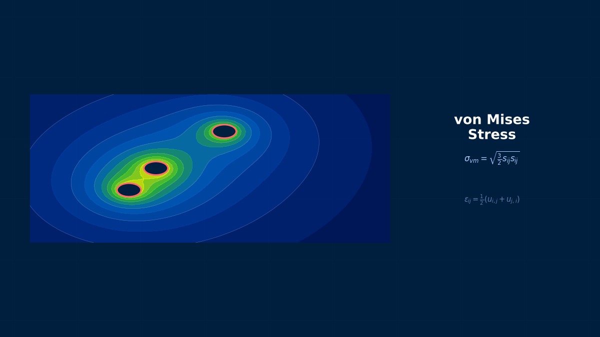 CAE visualization for plane strain theory - technical simulation diagram