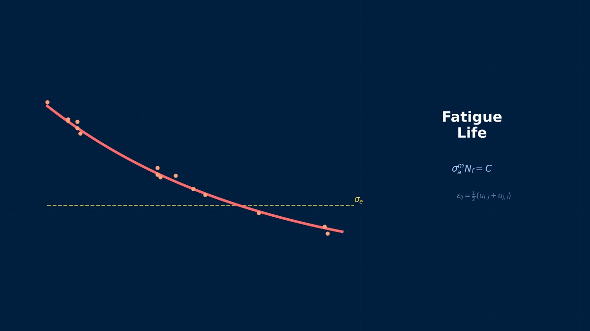 CAE visualization for strain life theory - technical simulation diagram