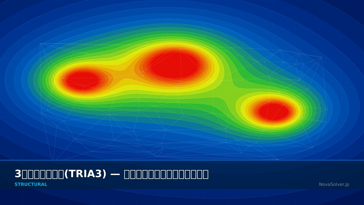 CAE visualization for tria3 element troubleshoot - technical simulation diagram