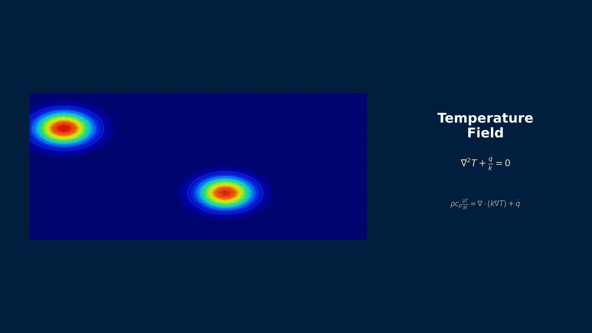 CAE visualization for conduction 2d theory - technical simulation diagram