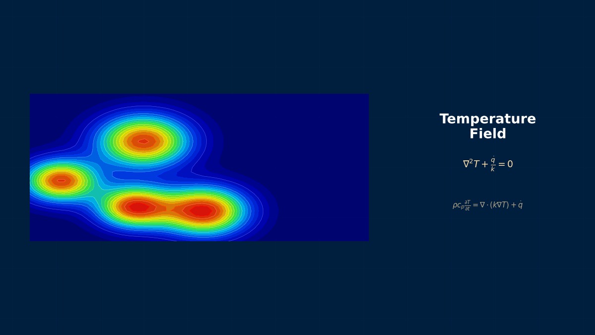 CAE visualization for extended surfaces theory - technical simulation diagram