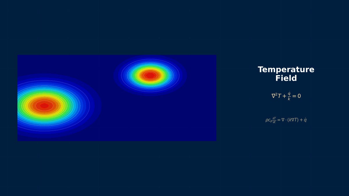 CAE visualization for fourier law theory - technical simulation diagram