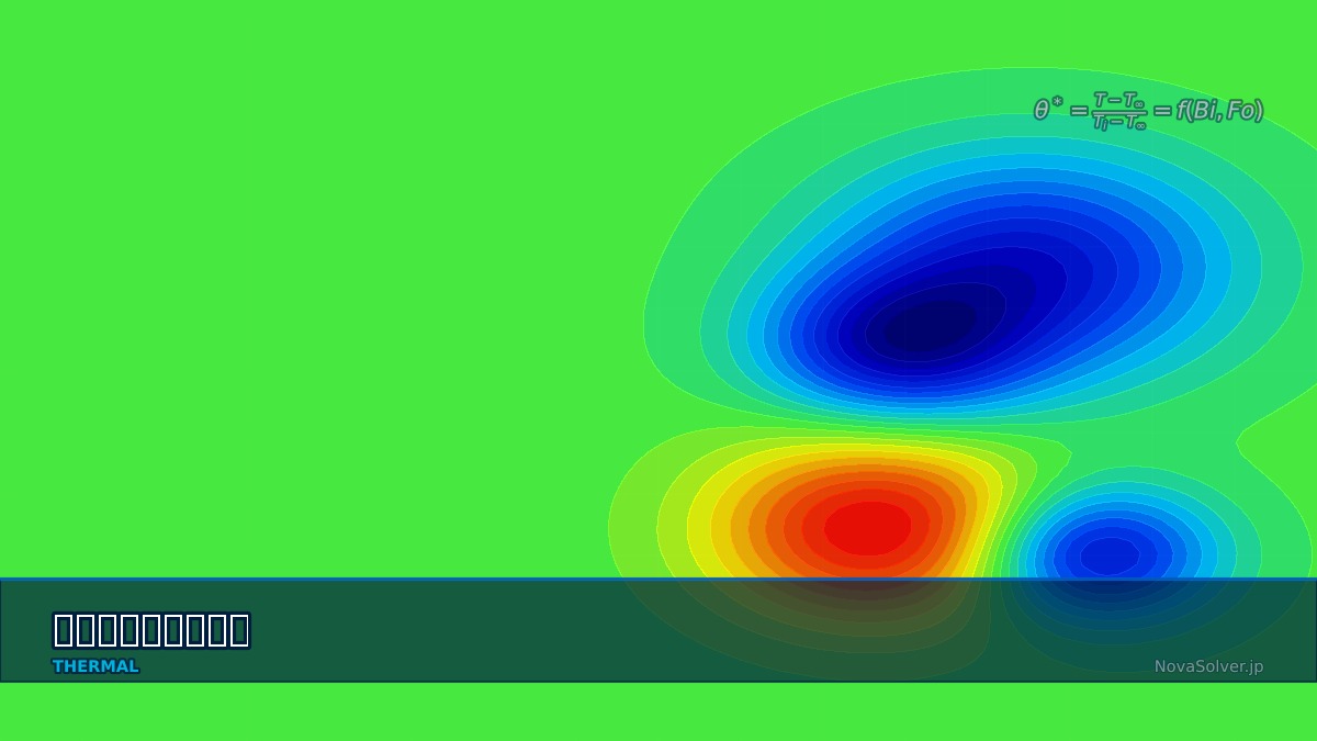 CAE visualization for heisler charts theory - technical simulation diagram