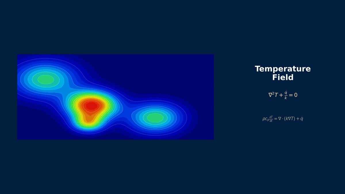 Steady-state temperature distribution in a spherical shell showing 1/r profile from inner to outer radius