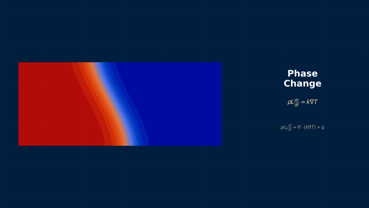 CAE visualization for stefan problem theory - technical simulation diagram