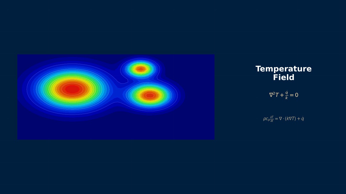 CAE visualization for thermal resistance network theory - technical simulation diagram